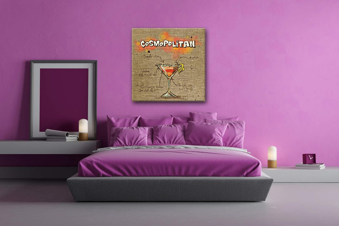 deyoli Rezept für einen Cosmopolitan Format: 60x60 als Leinwandbild, Motiv fertig gerahmt auf Echtho