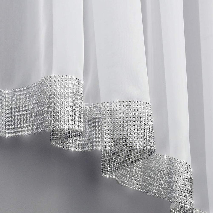 TOP Fertig-Gardine aus Voile NEU Top Design Set Gardinen mit Kräuselband Gardine küche Weiss kurz Sc
