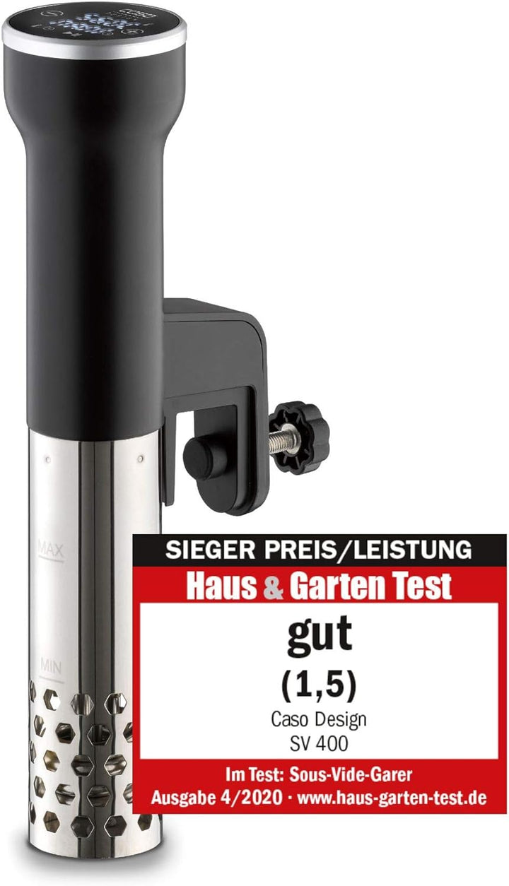 CASO 1310 SV400 Sous Vide Stick, für Behälter bis 20l Volumen, 25-90°C in 0,5°C Schritten & 1520 VR