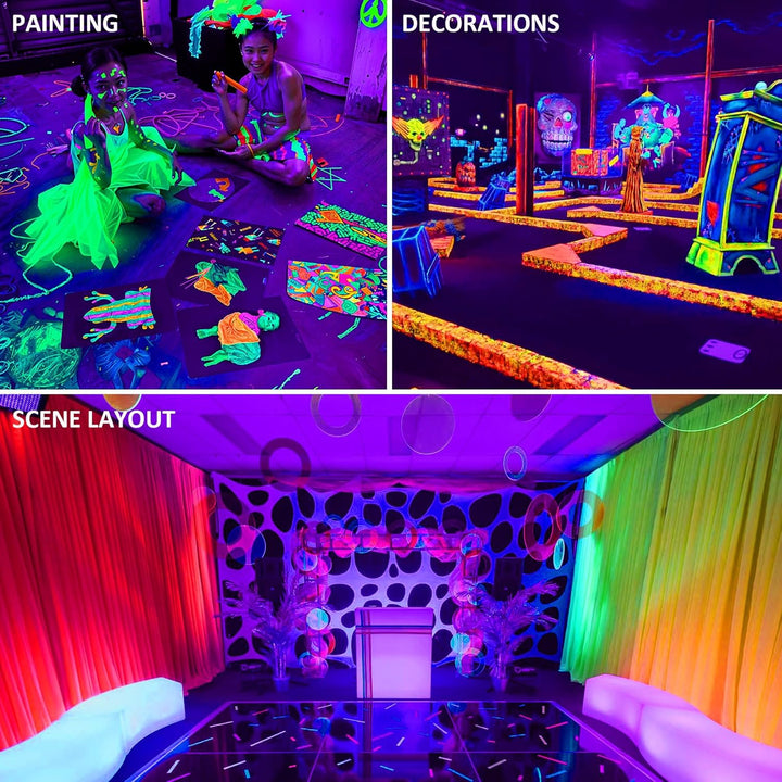 200W LED Schwarzlicht Strahler, NATPOW UV Schwarzlicht Fluter mit Stecker IP66 Wasserdicht Schwarzli