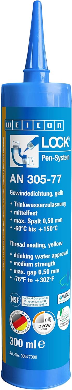 WEICONLOCK® AN 305-77 300 ml Gewindedichtung | DVGW- und Trinkwasser-Zulassung, 300 ml