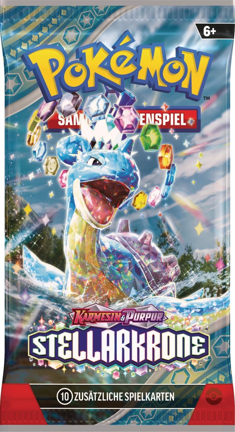 Pokémon-Sammelkartenspiel: 3er-Pack-Blister Karmesin &amp; Purpur – Stellarkrone: Latias (3 Boosterpacks