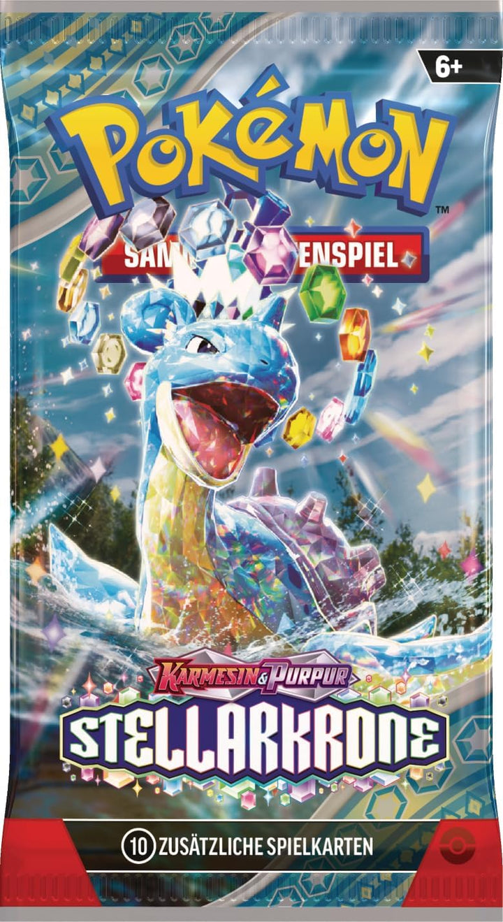 Pokémon-Sammelkartenspiel: 3er-Pack-Blister Karmesin &amp; Purpur – Stellarkrone: Latias (3 Boosterpacks