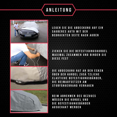 Autoabdeckung Wasserfest & Extrastark Vollgarage Autoplane Abdeckplane gegen Regen Schnee Wind UV-St