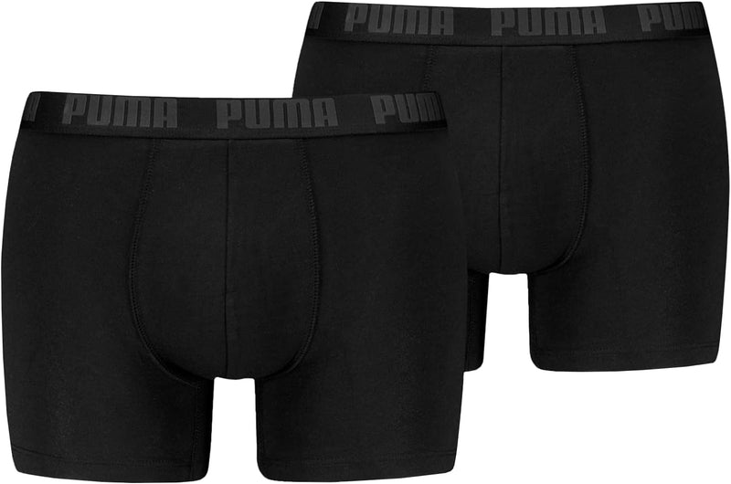 PUMA Herren Basic Boxers Boxer-Shorts (2er Pack) -002 Black / Phantom S, -002 Black / Phantom S