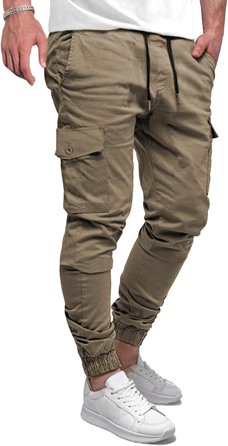 Elegancity Cargohose Herren Lang Casual Jogginghose Stretch Chino Hose Regular Fit Cargo Hose Elasti
