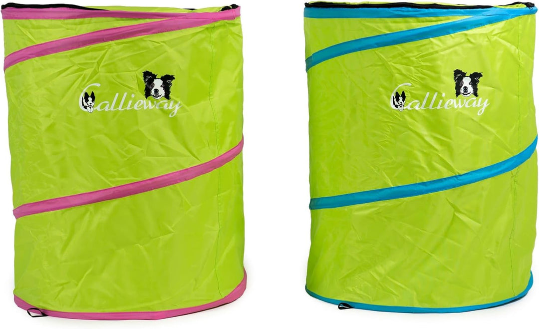 Callieway Hoopers Agility Barrel – Tonne/Fass für Hundetraining (Doppelpack, Blau) | Leicht, stabil
