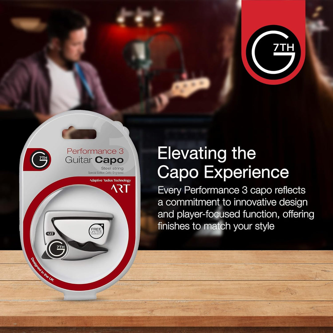 G7th 200-669 Performance-3 ART Capo Acoustic Celtic Silver Silber (keltische Gravur), Silber (keltis