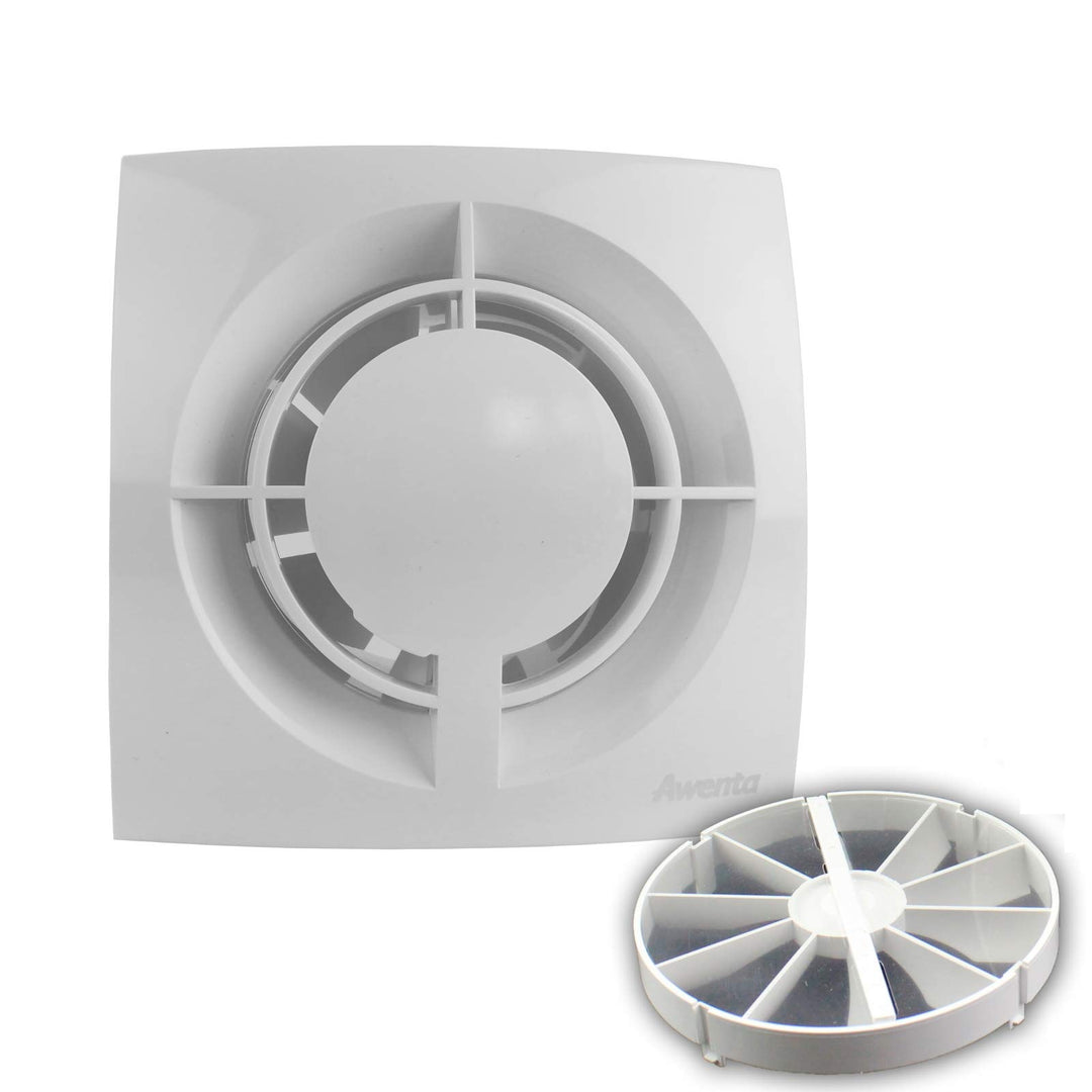VONLIS Badlüfter Badventilator Lüfter Bad Ventilator Einbautiefe 50 mm kurz Ø 100 mm Standard ja, St