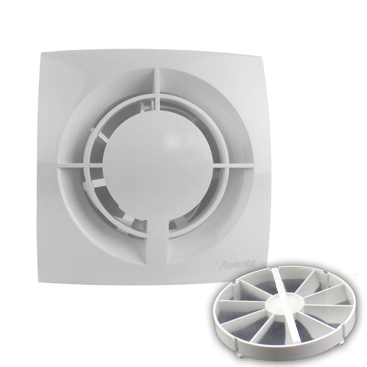 VONLIS Badlüfter Badventilator Lüfter Bad Ventilator Einbautiefe 50 mm kurz Ø 100 mm Standard ja, St
