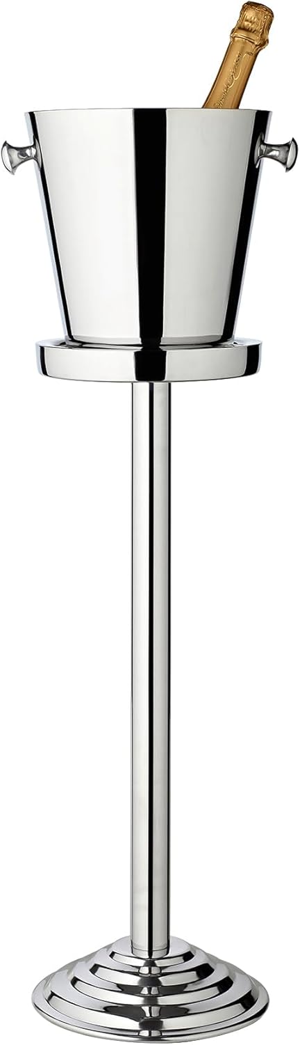 EDZARD Flaschenkühler Sevilla (Höhe 85 cm, Ø 23 cm) mit Griffen, mit Ständer, Edelstahl, hochglanzpo