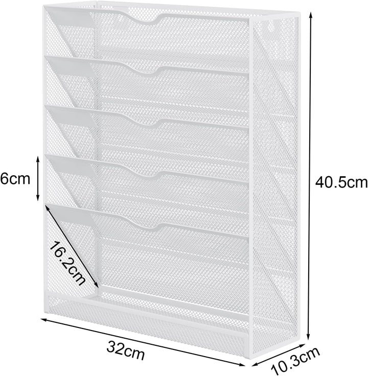 EasyPAG 6 Fächer Metall A4 Zeitschriftenhalter Wand Zeitschriften Wandhalter Aktenablage Dokumentenh