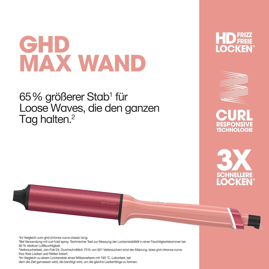 ghd chronos curve Lockenstab ohne Klammer: Fortschrittliche smarte Technologie, für Locken & Wellen,