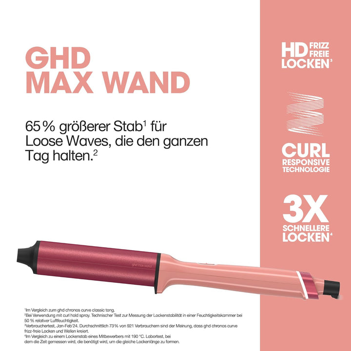 ghd chronos curve Lockenstab ohne Klammer: Fortschrittliche smarte Technologie, für Locken & Wellen,