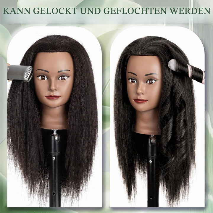 Mannequinkopf mit menschlichem Haar 18&