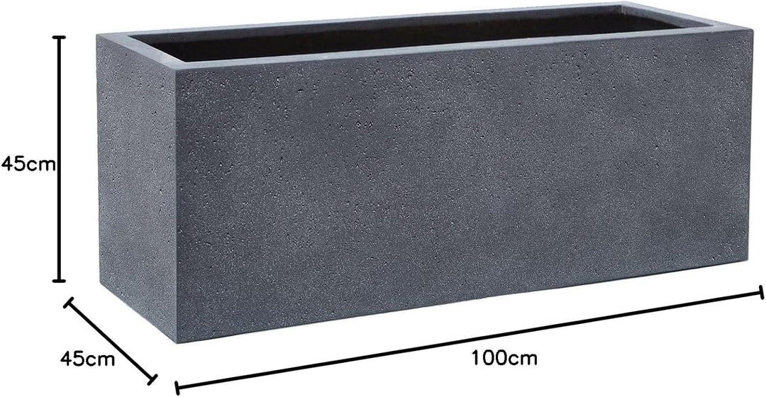 ESCHBACH® Pflanzkübel Box 100 Blei Grau Rechteckig * 100 x 45 x 45 cm * 10 Jahre Garantie 100x45x45,