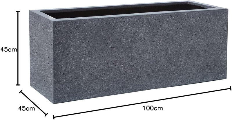 ESCHBACH® Pflanzkübel Box 100 Blei Grau Rechteckig * 100 x 45 x 45 cm * 10 Jahre Garantie 100x45x45,