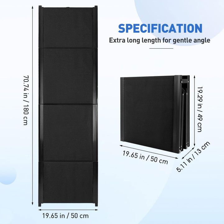 Gadpiparty 180x50cm Hunderampe Auto Klappbar, Klappbare Rampe für Hunde bis 136kg, rutschfeste Teppi