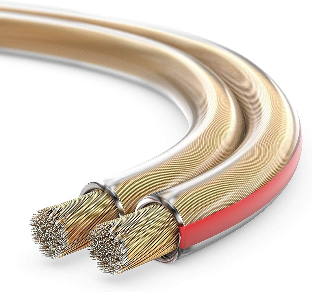 sonero® 100 Meter 2x1,50mm² CCA Lautsprecherkabel / Boxenkabel, Farbe: transparent 2x1,50mm² 100m tr