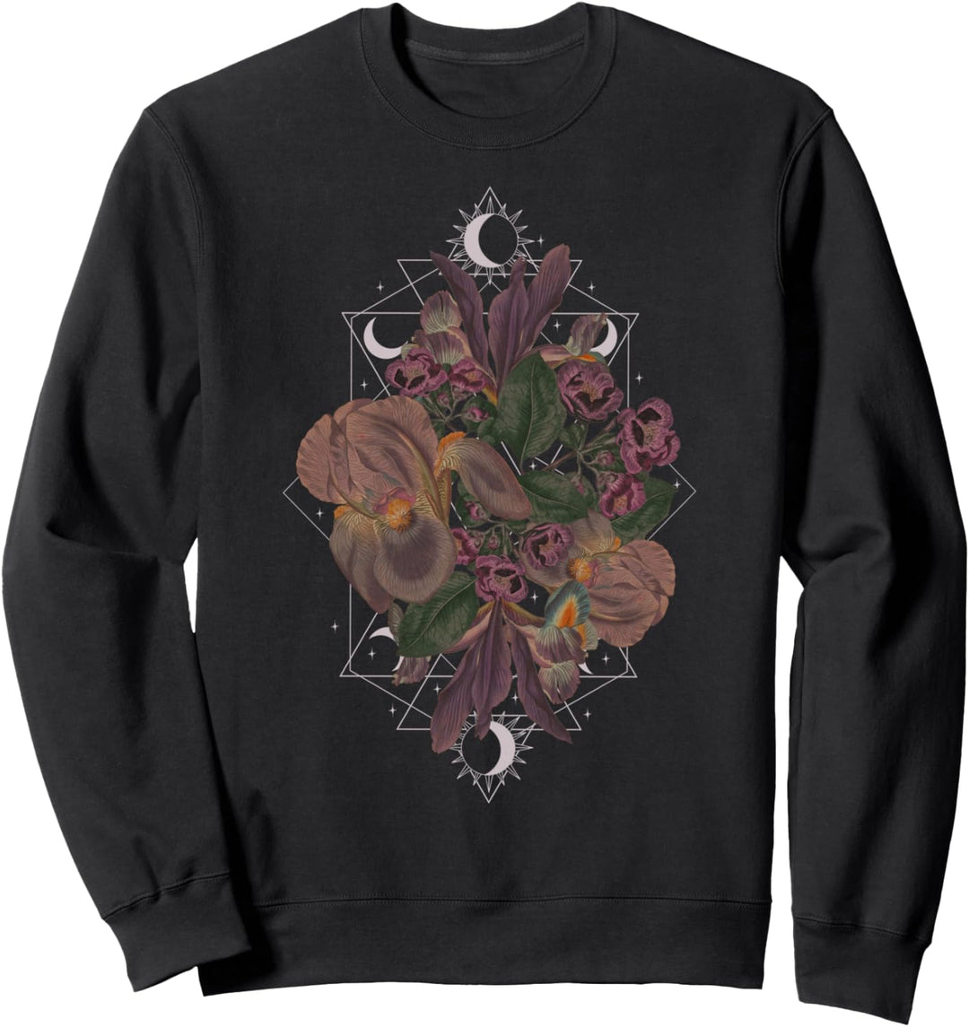 Trendy Geometric Floral Pattern Sweatshirt