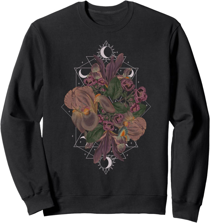 Trendy Geometric Floral Pattern Sweatshirt