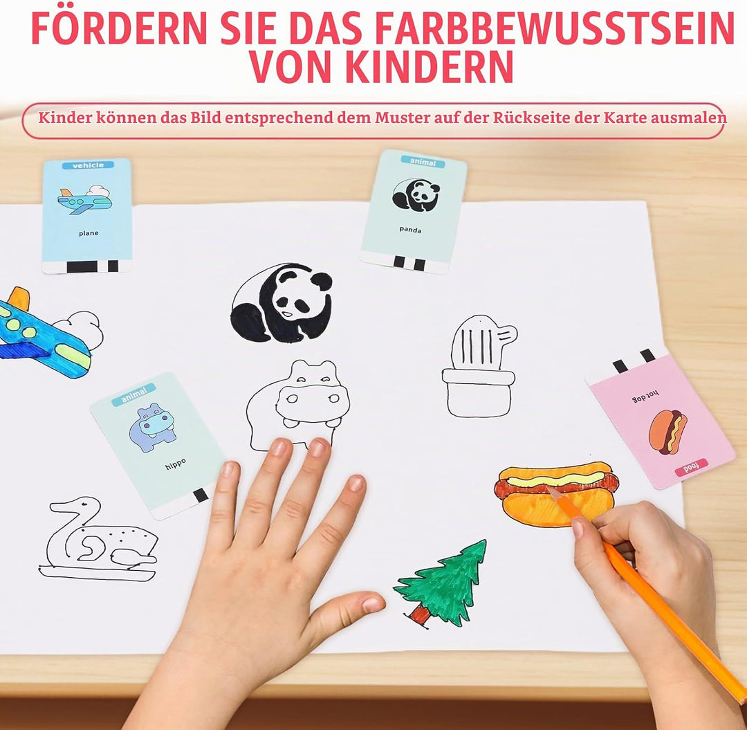 Malroboter für Kinder, Zeichenroboter Kinder mit Sprachanleitung, 100 Karten &amp; 14 Stift, Mal-Roboter