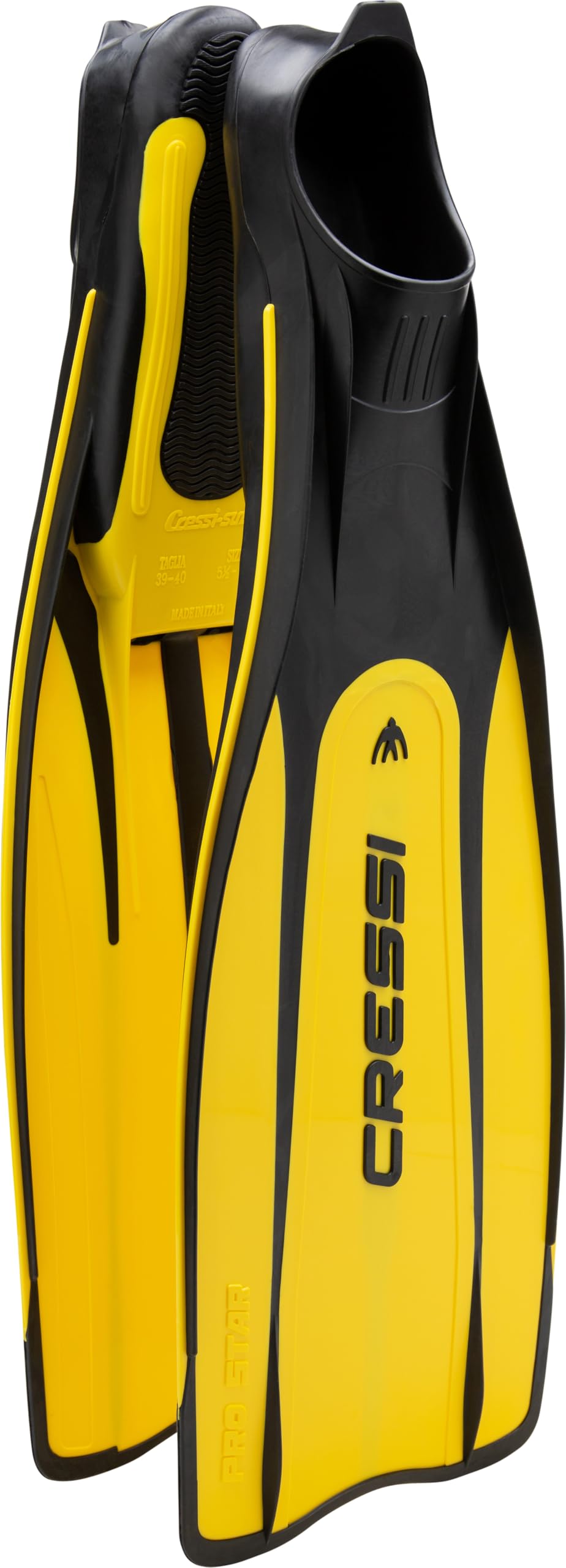 Cressi Pro Star Vollfussflossen 39/40 Gelb, 39/40 Gelb