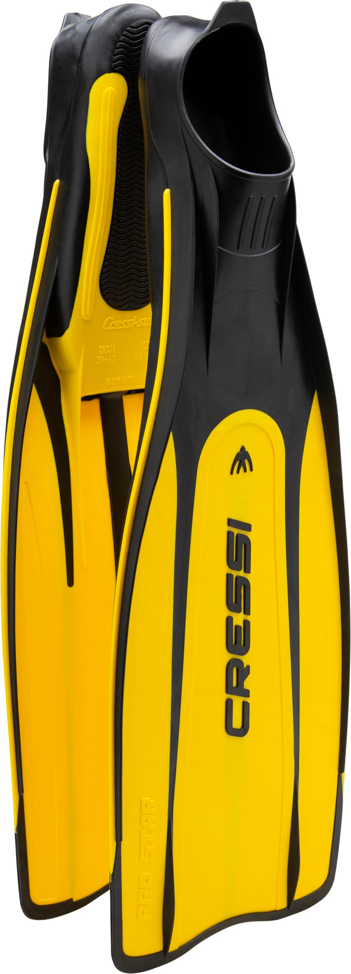 Cressi Pro Star Vollfussflossen 39/40 Gelb, 39/40 Gelb