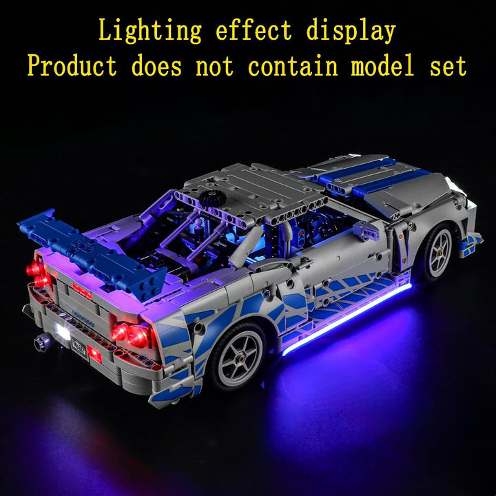 GEAMENT LED Licht-Set Kompatibel mit Lego 2 Fast 2 Furious Nissan Skyline GT-R (R34) Flitzer (Car) T