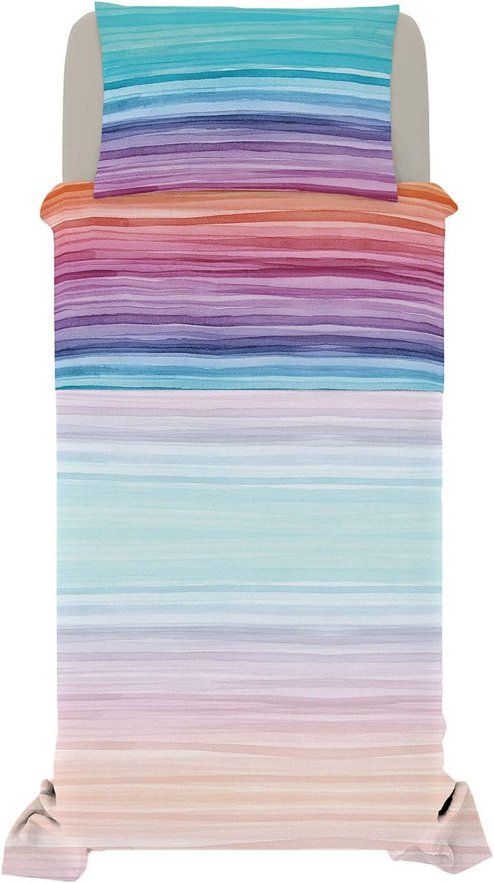 Fantasy Italian Bed Linen Bettwäsche, Rainbow, Einzelne, Mikrofaser, Regenbogen Rainbow Einzelne, Ra