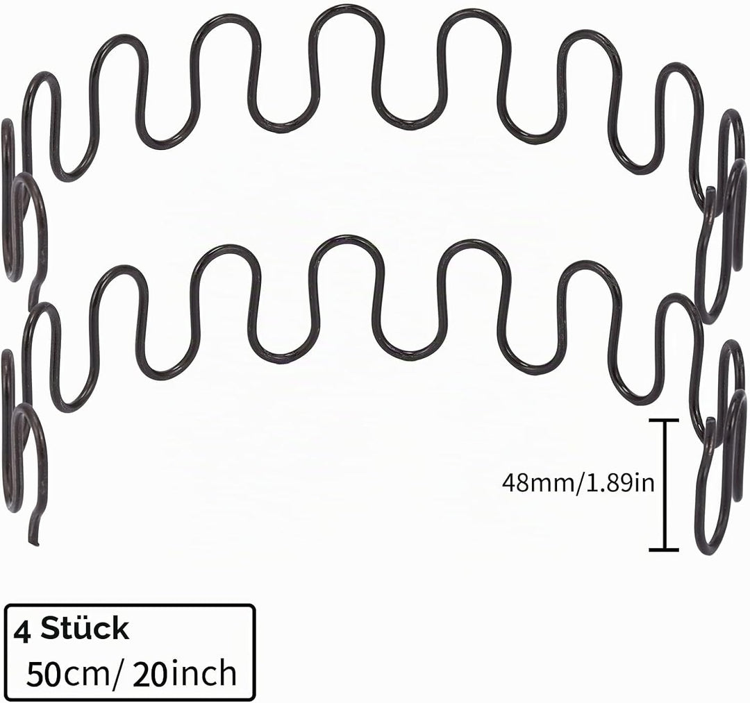 Carkio Sofa-Ersatzfedern,4 Stück 50,8 cm Federn mit 16 Stück S-Clips, 4,0 Draht-Durchmesser,Sofa-Fed