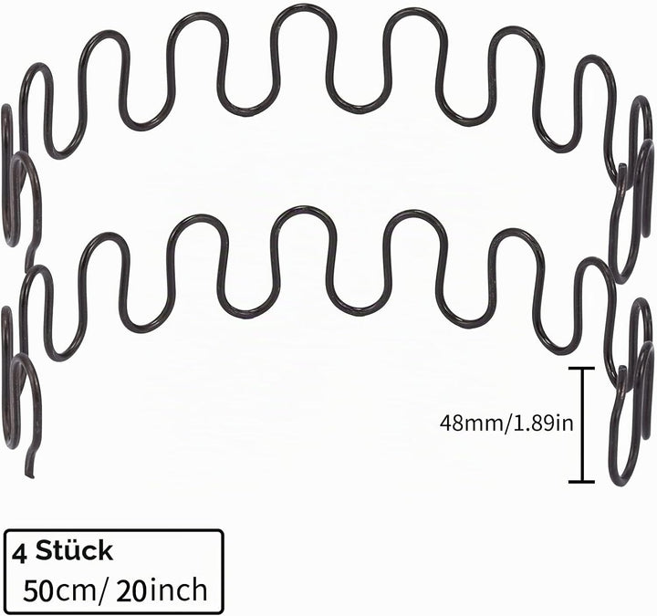 Carkio Sofa-Ersatzfedern,4 Stück 50,8 cm Federn mit 16 Stück S-Clips, 4,0 Draht-Durchmesser,Sofa-Fed