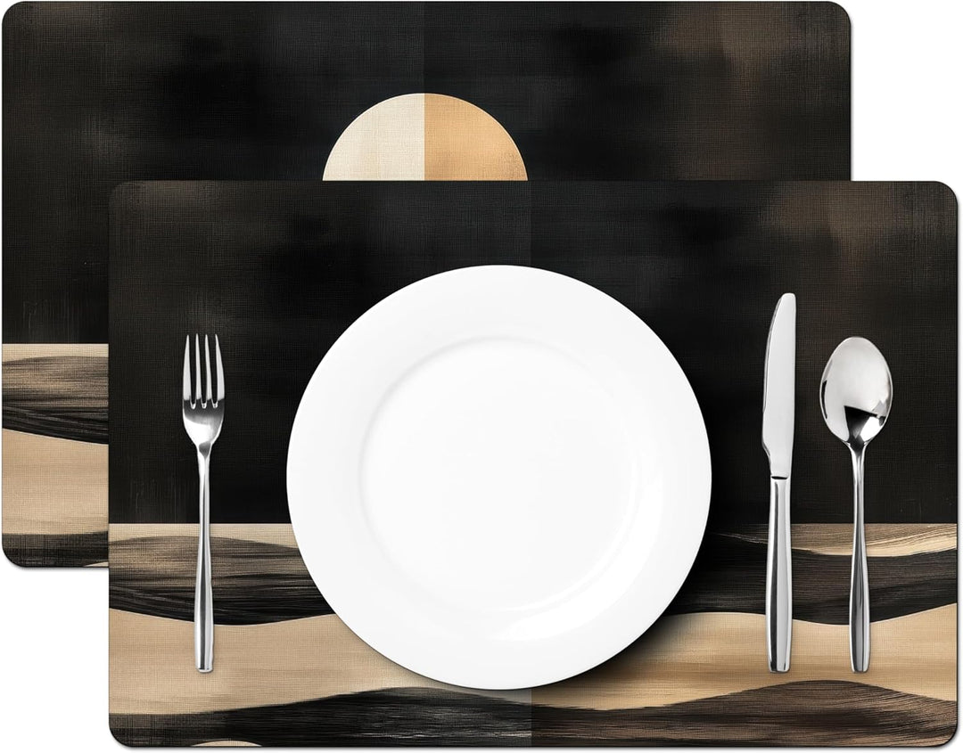 KitchenYeah© Platzsets Abwaschbar 6-Teilig 45x30 cm Tischsets Platzdeckchen rutschfeste Platzset Unt