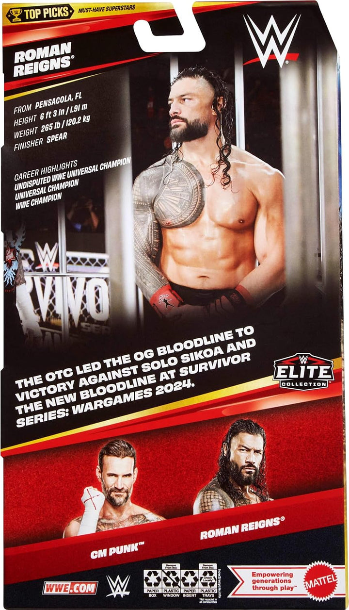 Mattel WWE Elite Collection Top Picks, Set mit Actionfigur und Zubehörteilen, ca. 15 cm grosse Samme