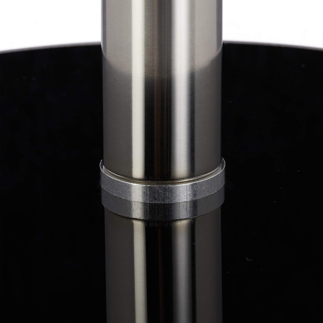 Relaxdays, Schwarz Runder Beistelltisch aus Glas und Edelstahl, dekorativer Loungetisch, HxBxT: 53 x