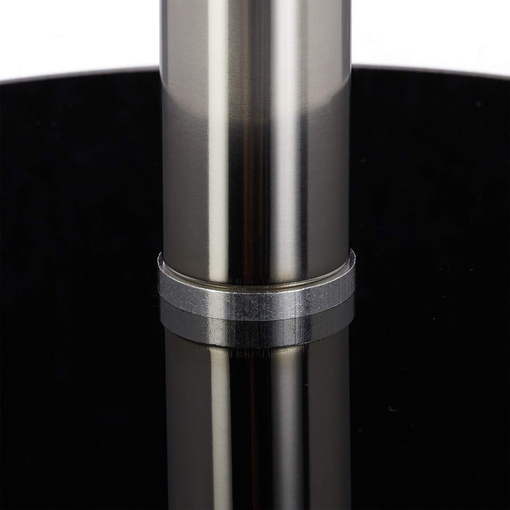 Relaxdays, Schwarz Runder Beistelltisch aus Glas und Edelstahl, dekorativer Loungetisch, HxBxT: 53 x