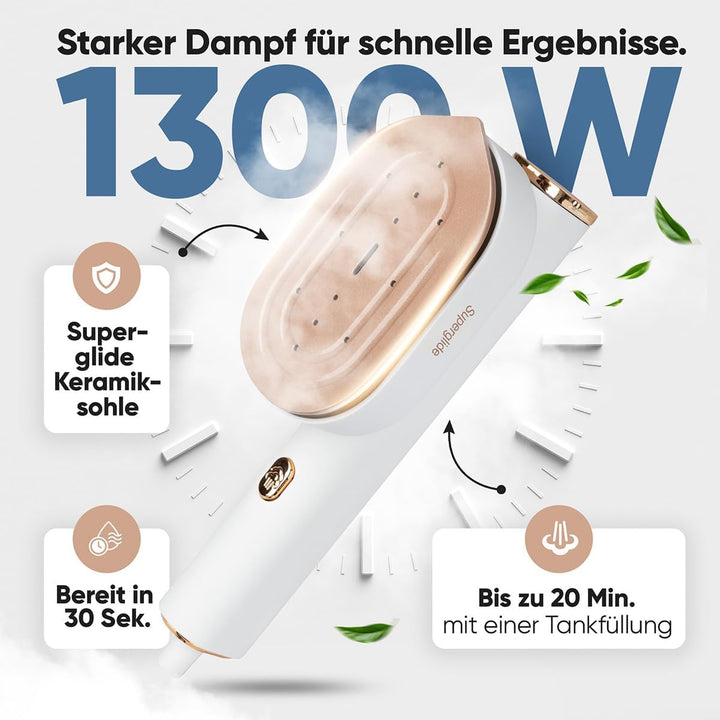 ProfiCare® Dampfglätter | 30 Sek. Aufheizzeit | Steamer Dampfglätter | für Reise und Alltag | 1,90m