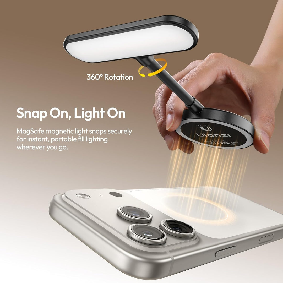 ULANZI M10 Magnetische Selfie Licht; Mini Flexible LED Handylicht, Clip-On Leseleuchte mit 5-stufig