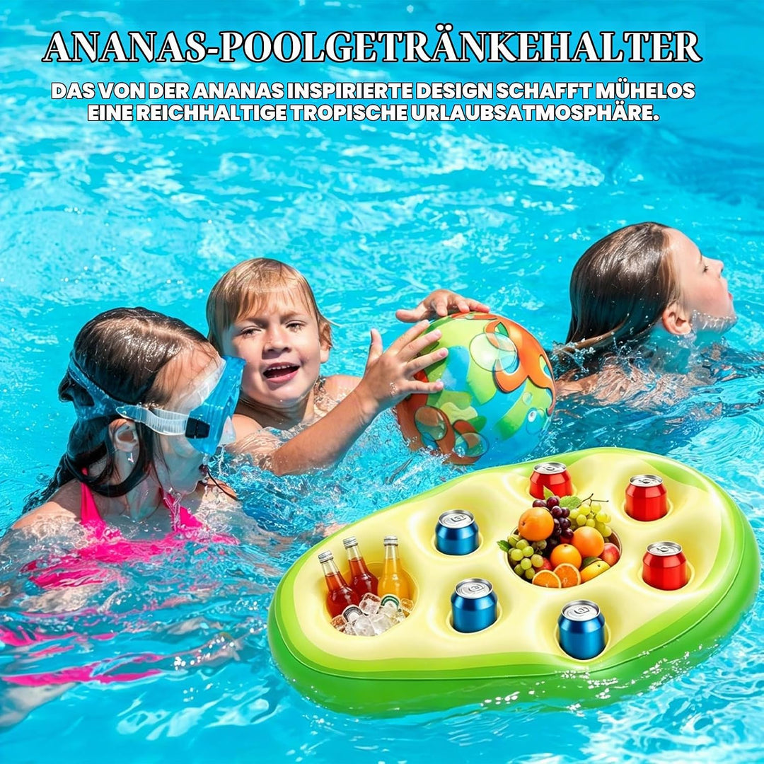 Pool Bar Aufblasbarer Getränkehalter, 2 in1 Avocadoform Getränke Snackhalter, 8 Löcher Grosse Kapazi