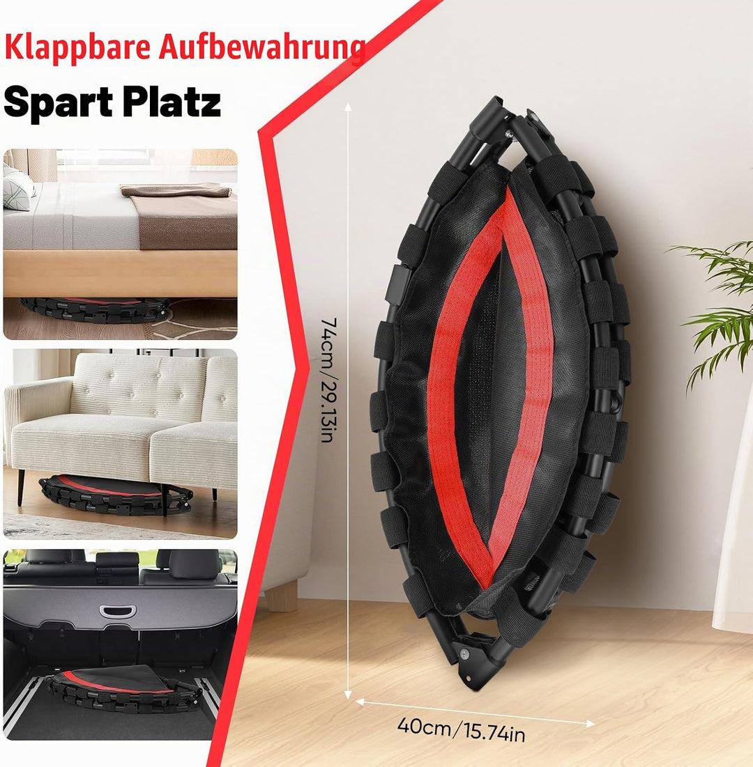 Fitness-Trampolin, tragbares 101 cm/39,76 Zoll faltbares Rebound-Trampolin,leises Design,Tragkraft 2
