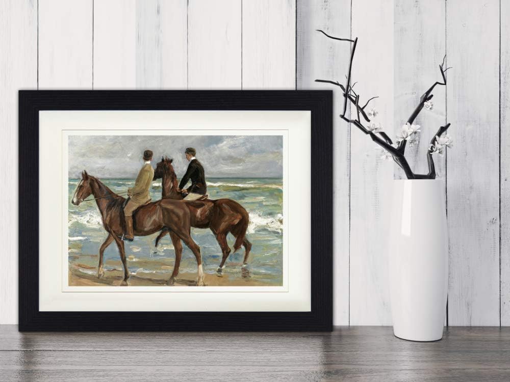 1art1 Max Liebermann Poster Zwei Reiter Am Strande, 1901 Gerahmtes Bild Mit Edlem Passepartout | Wan