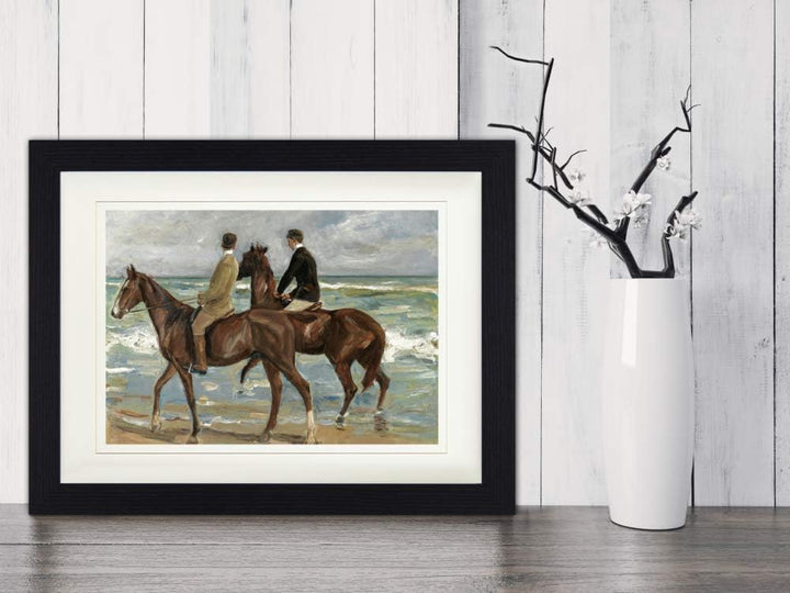 1art1 Max Liebermann Poster Zwei Reiter Am Strande, 1901 Gerahmtes Bild Mit Edlem Passepartout | Wan