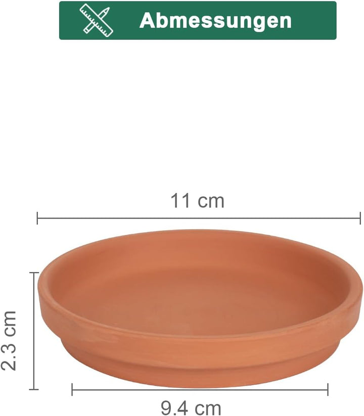 Kleine Blumentopf-Untersetzer, 10,2 cm, aus Terrakotta, 6 Stück, kleine runde Untersetzer aus Ton, p