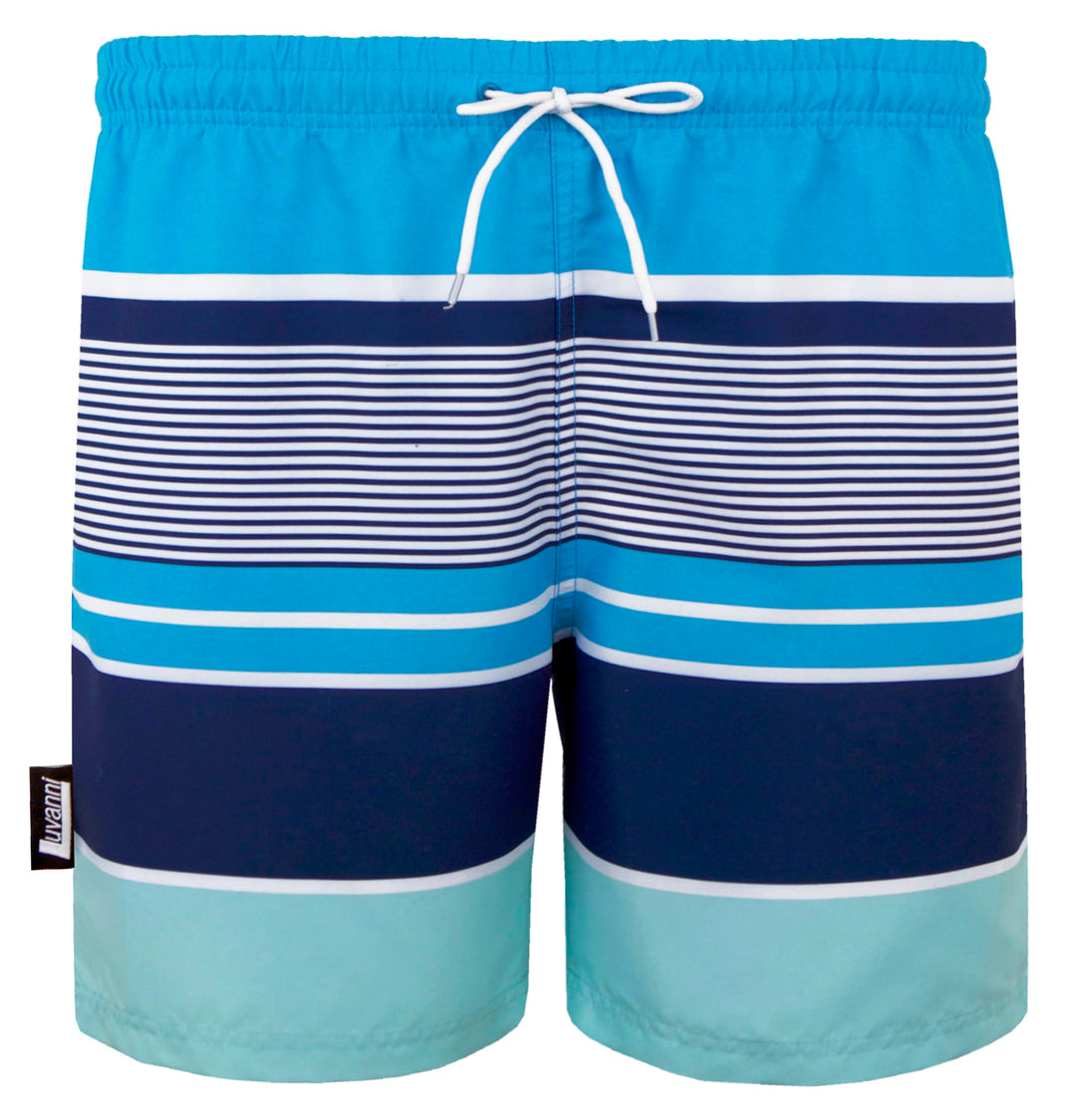 Luvanni Badehose für Herren Schnelltrocknende Badeshorts 593 mit Kordelzug Beachshorts Boardshorts S