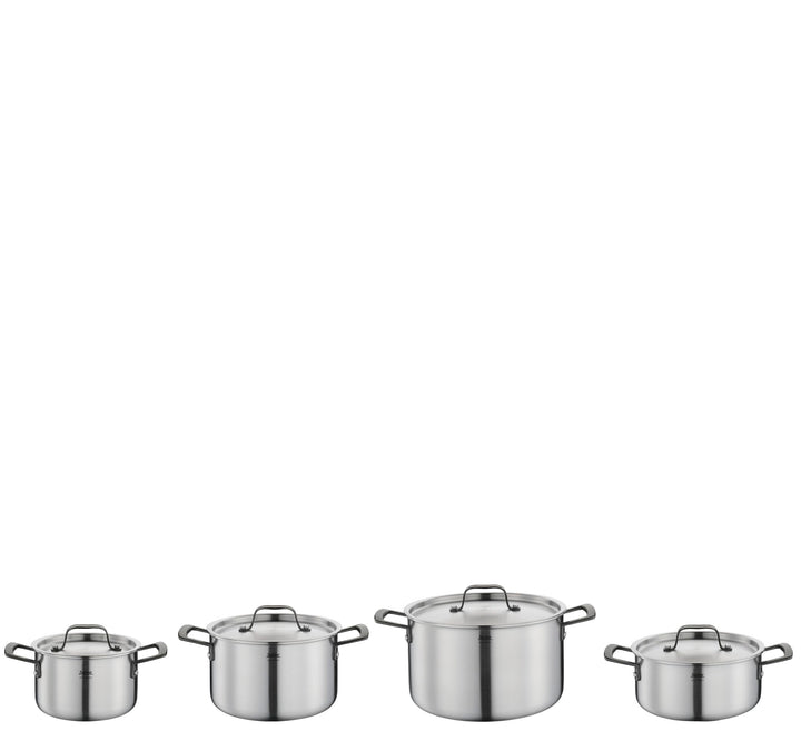 Spring Topf-Set GOURMET, 4-teilig, Mehrschichtige Töpfe mit Deckel aus Edelstahl, Backofengeeignet,