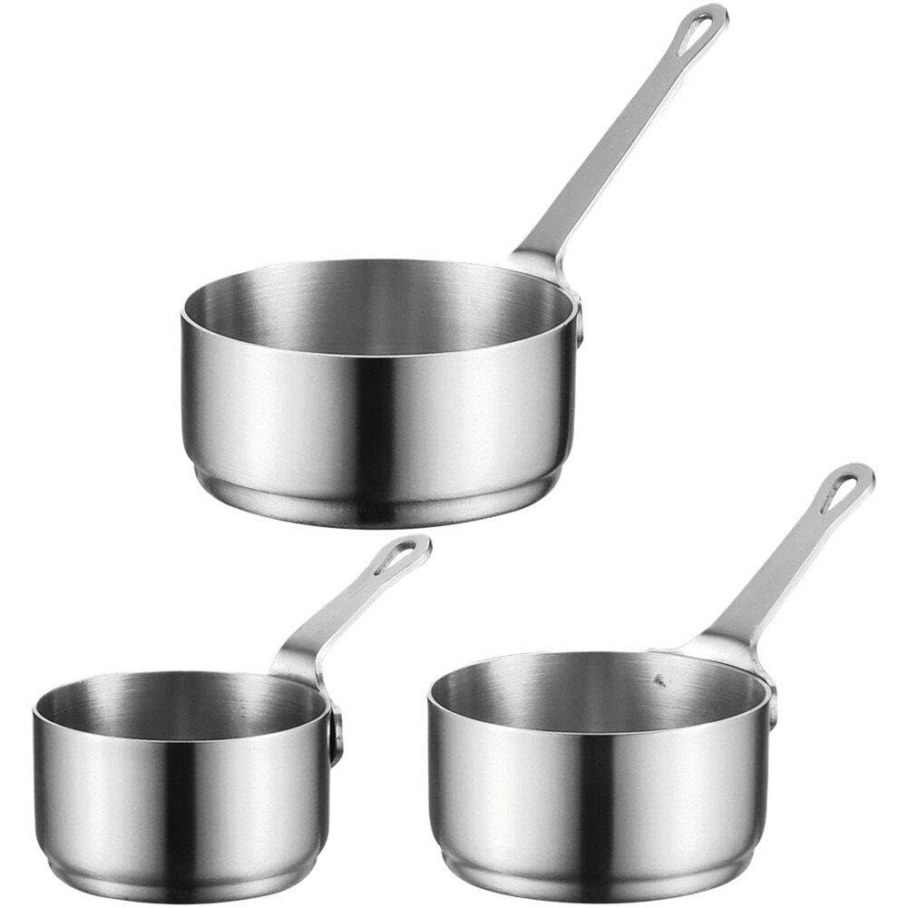 3 Stück Edelstahl-kochtopf, Kleiner Kochtopf, Milchtopf, Kaffeewärmer, Schokoladenbutter-schmelztöpf