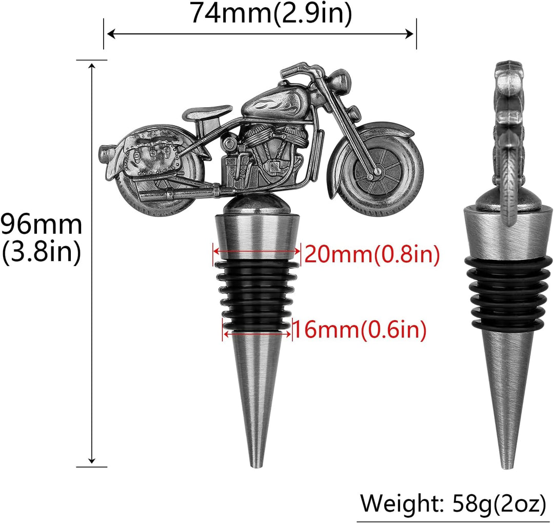 LKKCHER Motorrad Weinflaschenverschluss, Weihnachtsgeschenke Weinsparer, Motorrad Geschenke für Männ