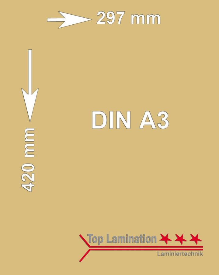 Top Lamination 10 Blatt beige 250 g/m² A3 (297x420mm) Tonpapier bedruckbar Premium Papier farbig, 10