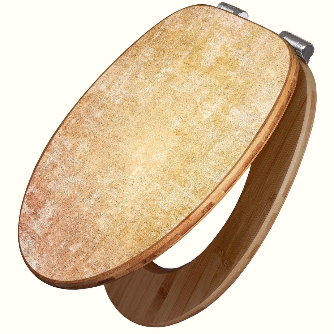 banjado Design WC Sitz Bambus Absenkautomatik 45,8x37,5cm - Toilettendeckel mit Absenkautomatik Holz