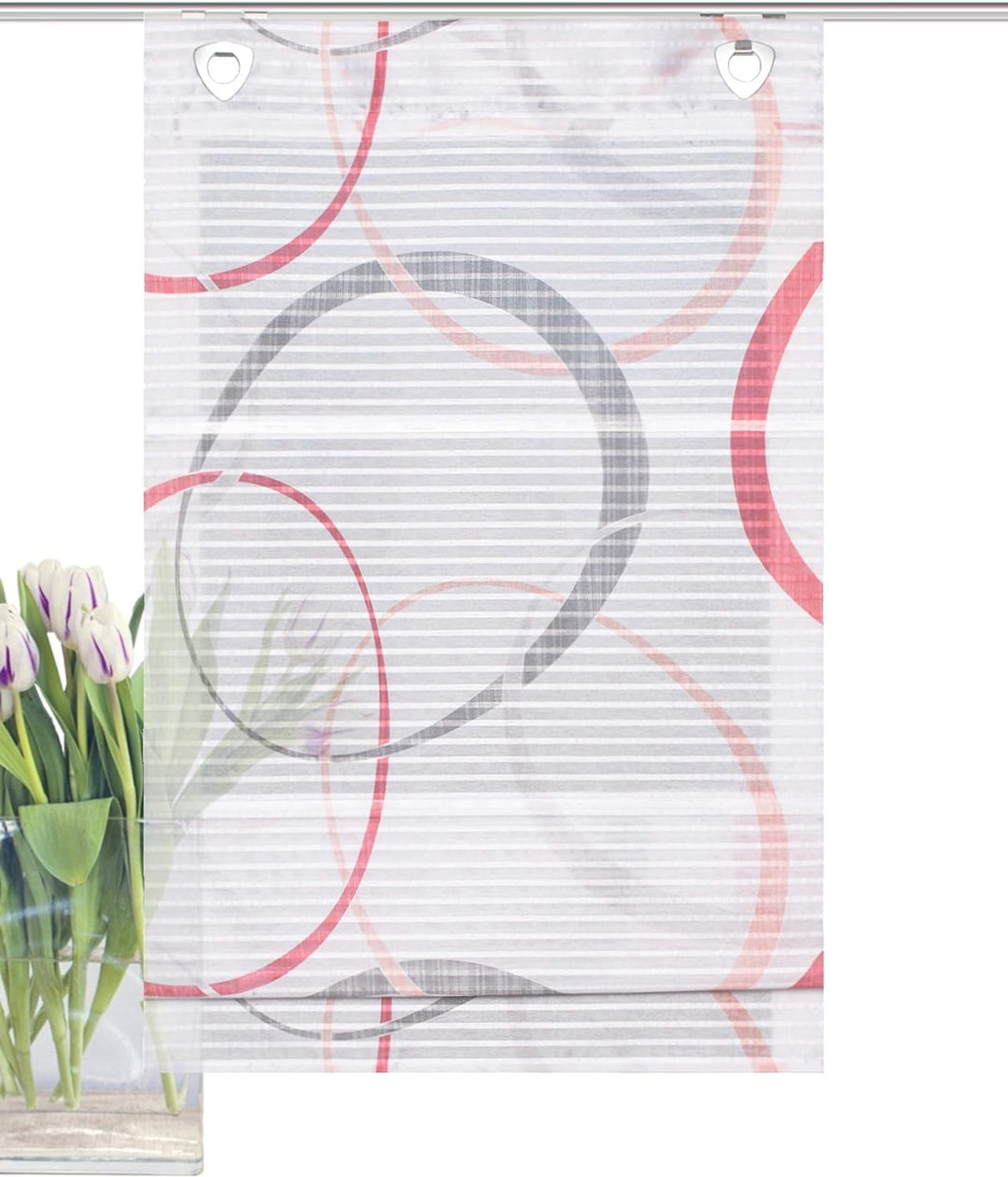 Home fashion Magnetrollo Querstreifen Digitaldruck Vitus, ROT, 130 X 80 cm